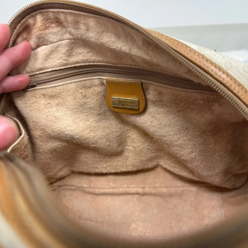 GUCCI Vintage 80’s Brown GG Monogram Signature Micro Supreme Top Handle Handbag